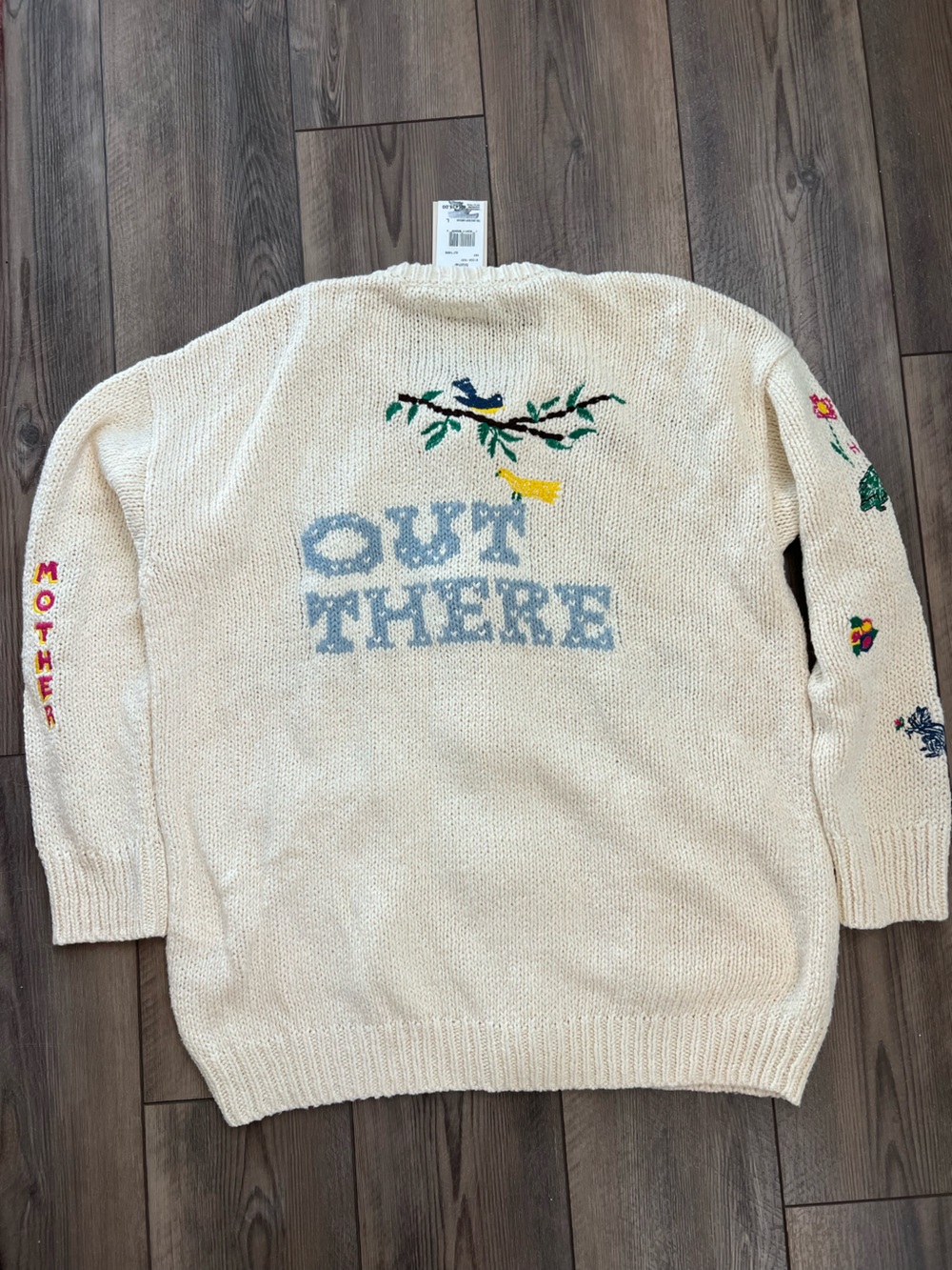 NWT Mother The Long Drop embroidered cotton and alpaca-blend cardigan Sz L - Picture 2 of 13